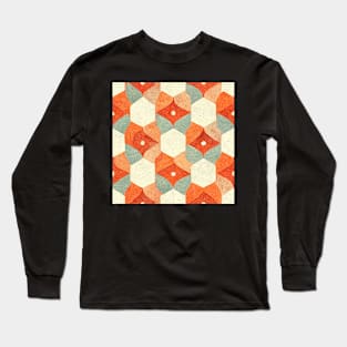 Orange paper pattern art 22 regular grid Long Sleeve T-Shirt